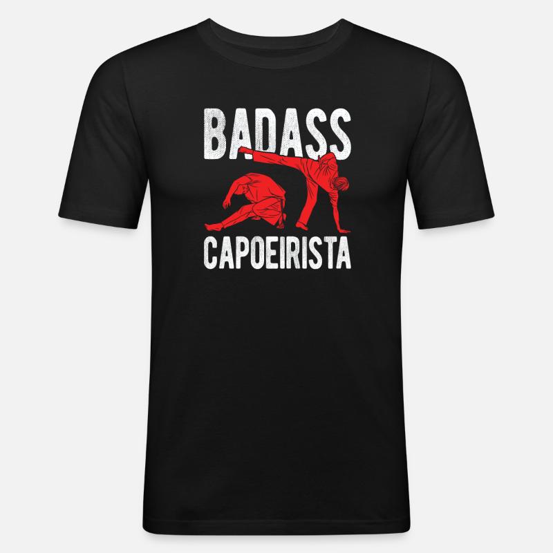Capoeira - Männer Slim Fit T-Shirt - Schwarz
