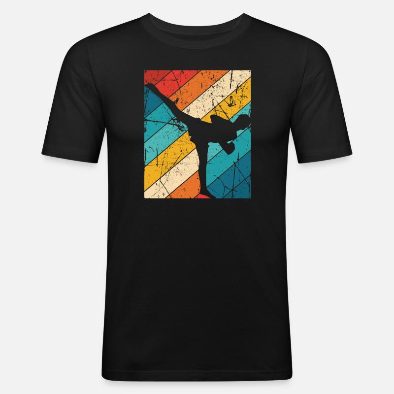 Kickboxing - Männer Slim Fit T-Shirt - Schwarz