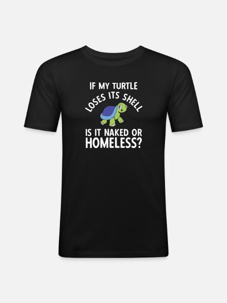 Schildkröten - Männer Slim Fit T-Shirt - Schwarz