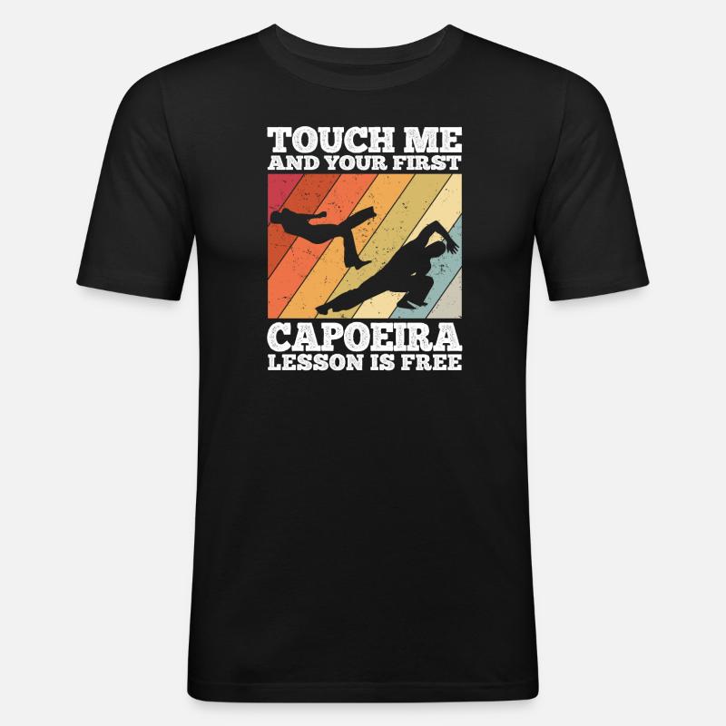 Capoeira - Männer Slim Fit T-Shirt - Schwarz