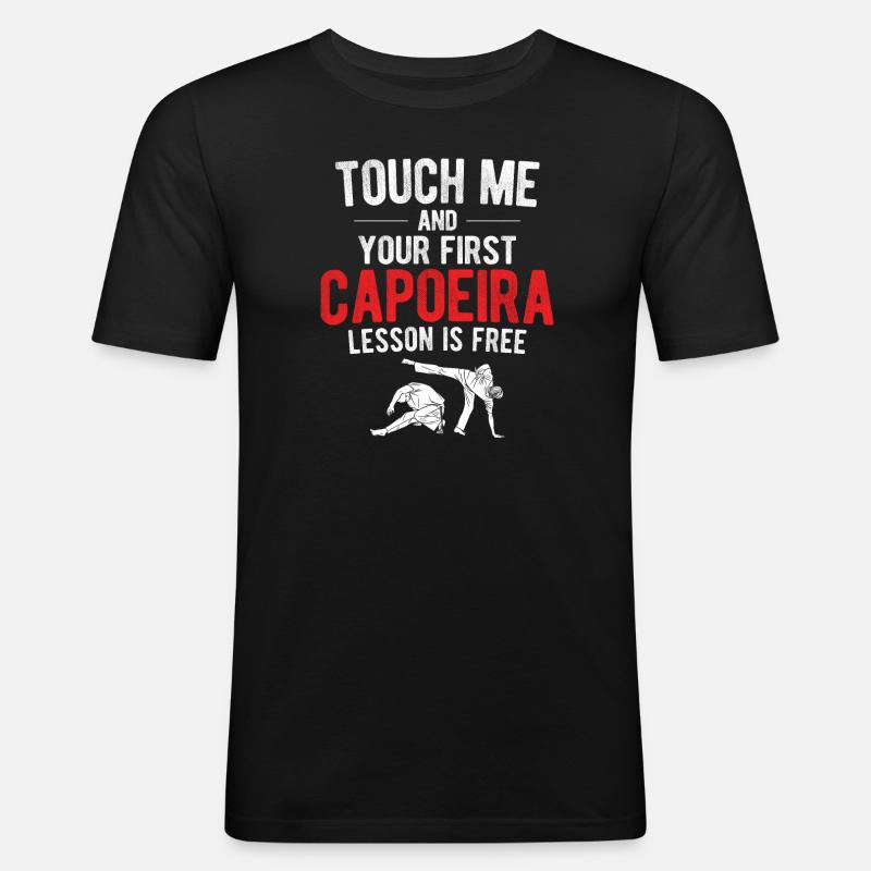 Capoeira - Männer Slim Fit T-Shirt - Schwarz