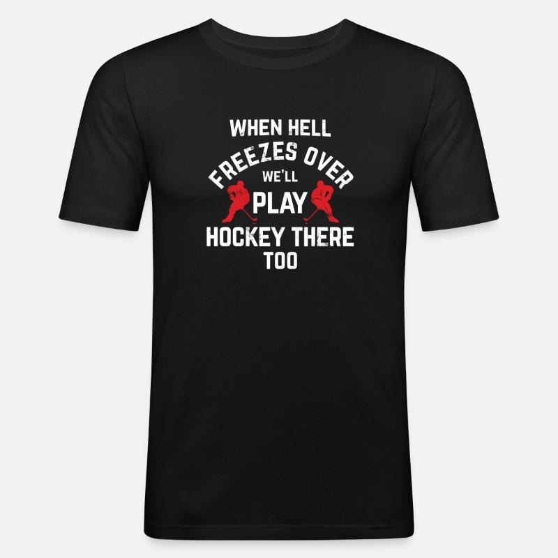 Eishockey - Männer Slim Fit T-Shirt - Schwarz