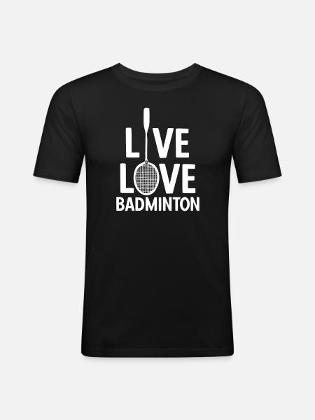 Badminton - Männer Slim Fit T-Shirt - Schwarz