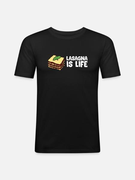 Lasagna - Lasagna is life - Men's Slim Fit T-Shirt - black