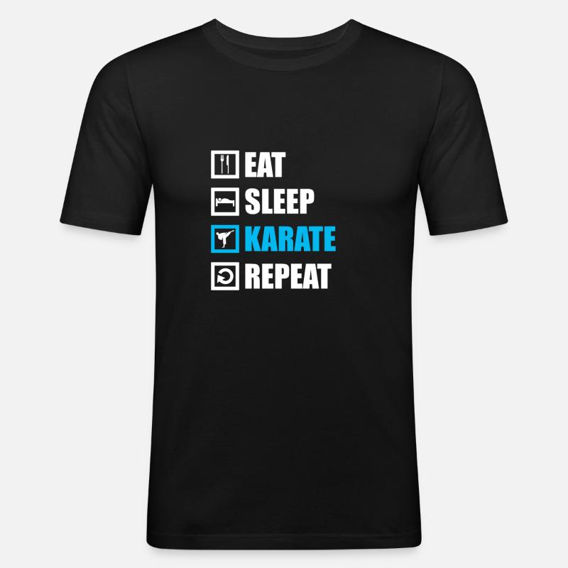 Karate - Männer Slim Fit T-Shirt - Schwarz