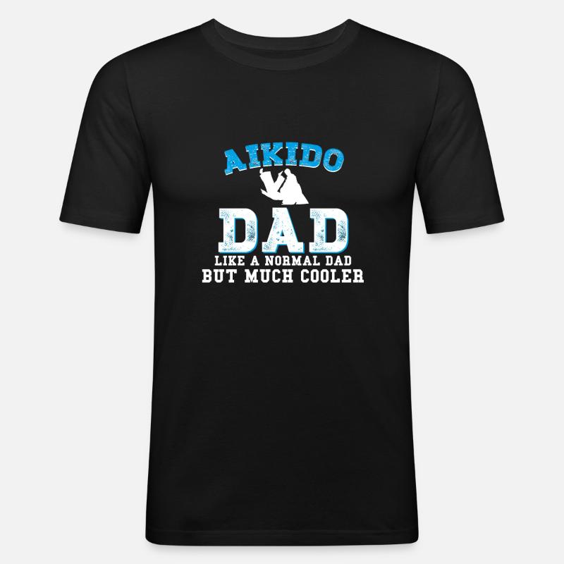 Aikido - Männer Slim Fit T-Shirt - Schwarz