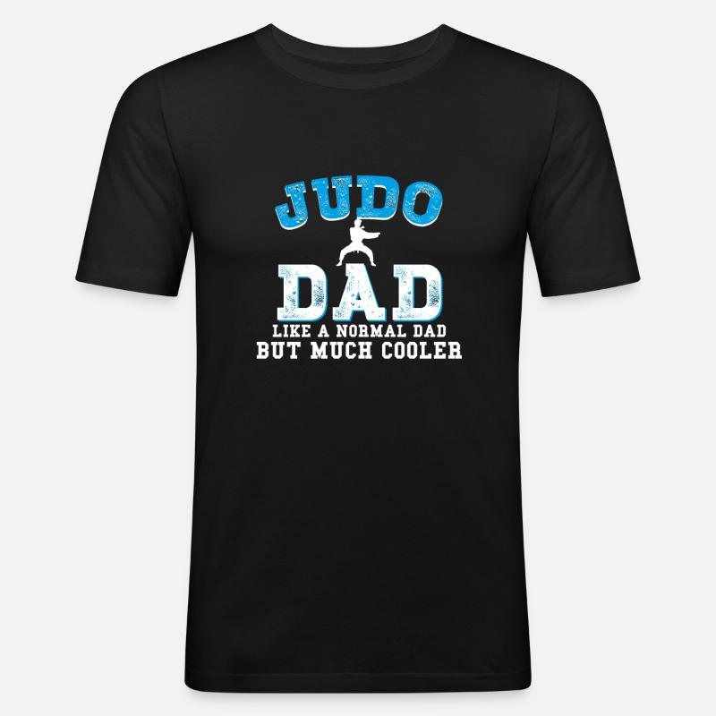 Judo Dad - Männer Slim Fit T-Shirt - Schwarz