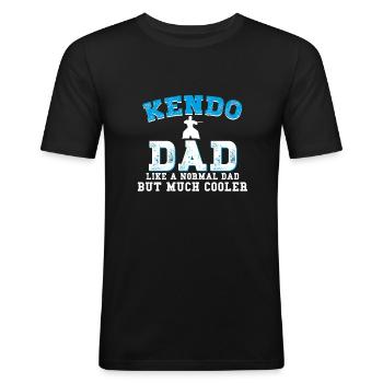 Kendo - Men's Slim Fit T-Shirt - black - Front - Nik (191cm)