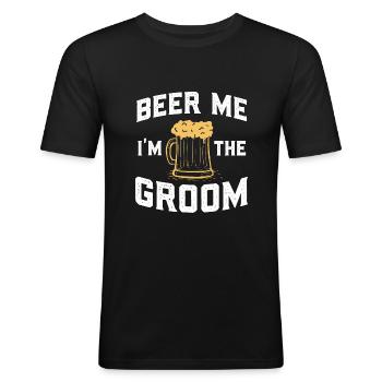 Beer Me I'm The Groom - Bachelor Party JGA - Men's Slim Fit T-Shirt - black - Front - Nik (191cm)