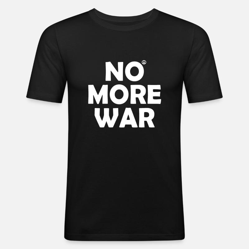 No more war - Männer Slim Fit T-Shirt - Schwarz