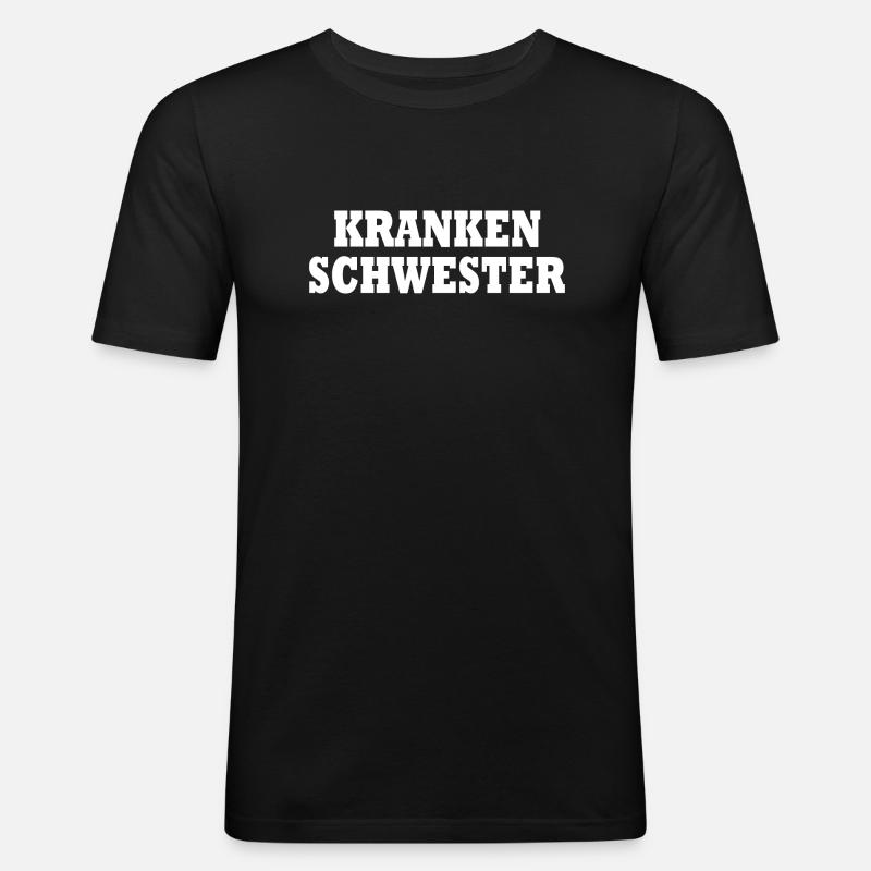 krankenschwester - Männer Slim Fit T-Shirt - Schwarz
