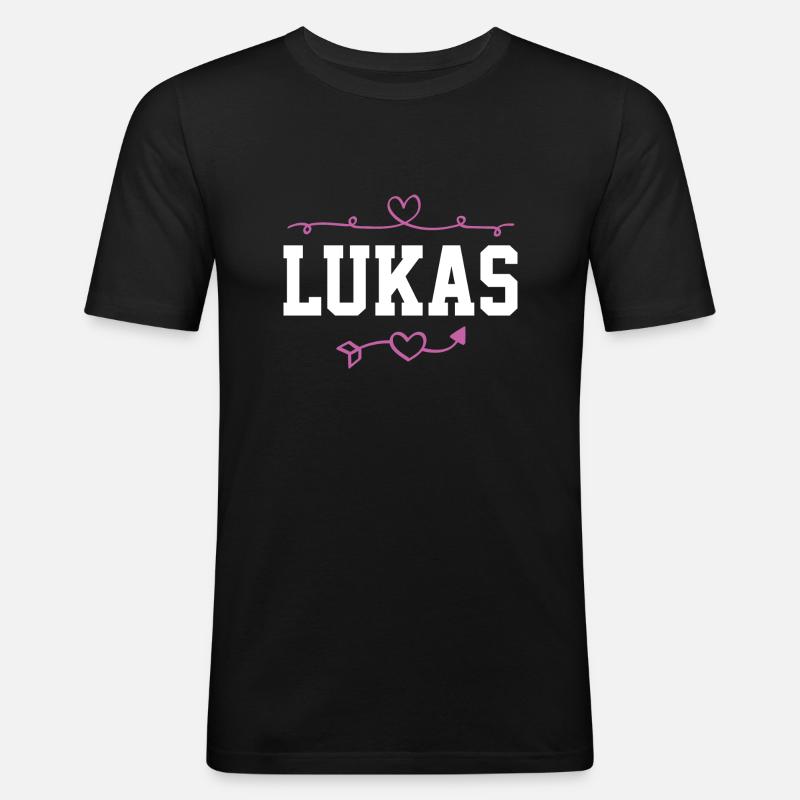 Lukas - Männer Slim Fit T-Shirt - Schwarz