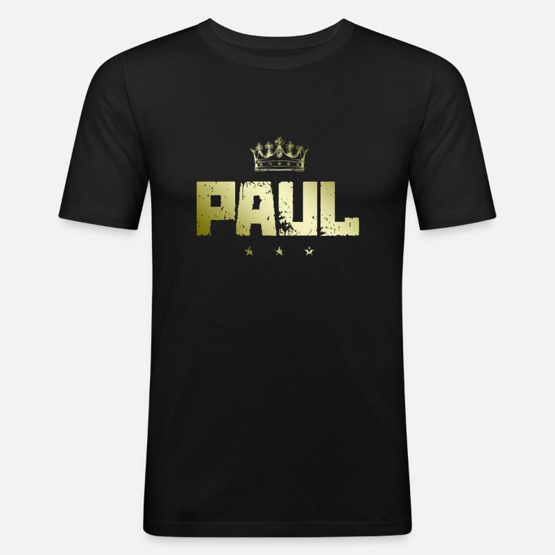 Paul - Männer Slim Fit T-Shirt - Schwarz