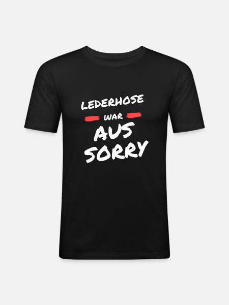 München Bier Lederhose - Männer Slim Fit T-Shirt - Schwarz