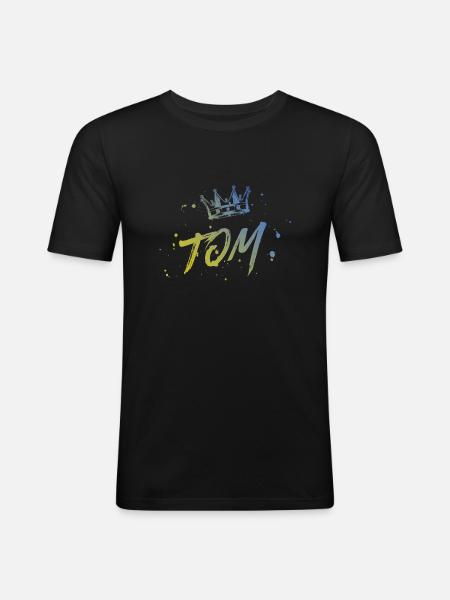 Tom - T-shirt près du corps Homme - noir