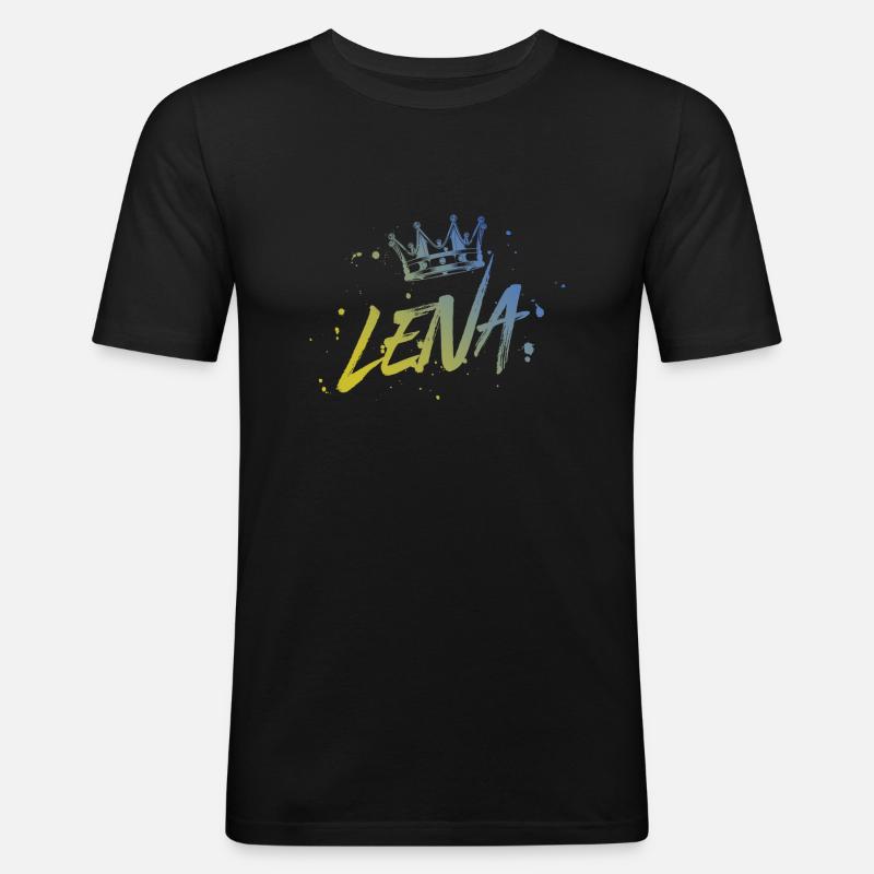 Lena - Männer Slim Fit T-Shirt - Schwarz