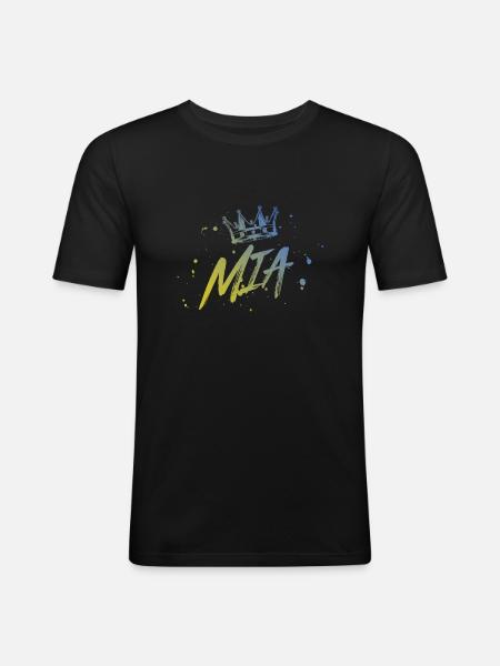 Mia - Männer Slim Fit T-Shirt - Schwarz