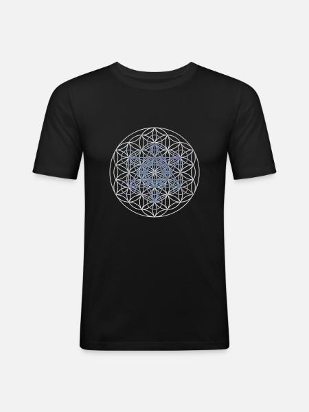 Metatron's Cube - Flower of Life - Men's Slim Fit T-Shirt - black