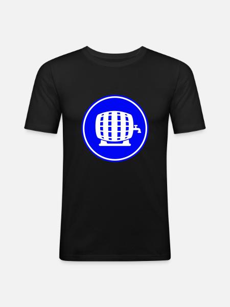 Bierfass - Männer Slim Fit T-Shirt - Schwarz