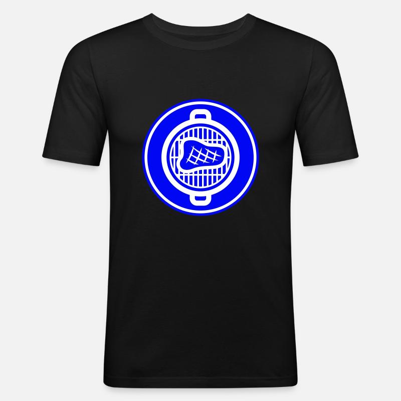Steak Fleisch - Männer Slim Fit T-Shirt - Schwarz