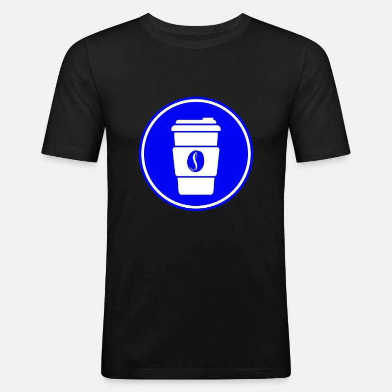 Kaffee Symbol - Männer Slim Fit T-Shirt - Schwarz