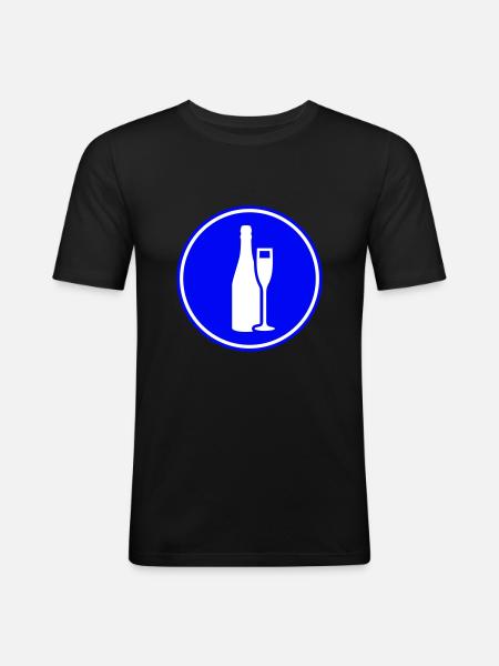 Red wine symbol - Men's Slim Fit T-Shirt - black