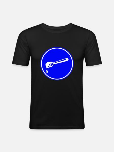 Stick chisel symbol beekeeper - Men's Slim Fit T-Shirt - black