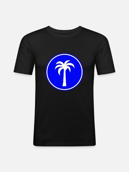 palm symbol - Men's Slim Fit T-Shirt - black