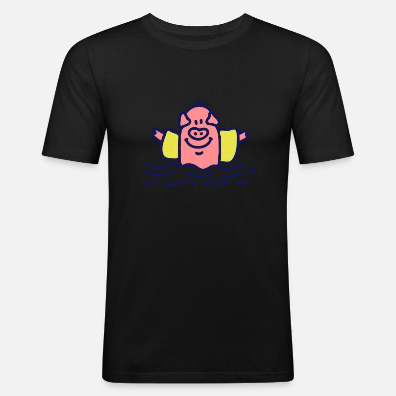 Pig vatten vingar 3 - Slim Fit T-shirt herr - svart