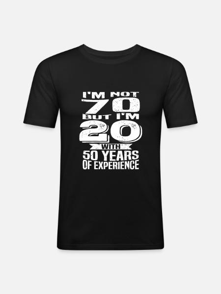 Anniversaire 70 ans - T-shirt près du corps Homme - noir