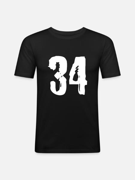 Maillot à 34 numéros - T-shirt près du corps Homme - noir