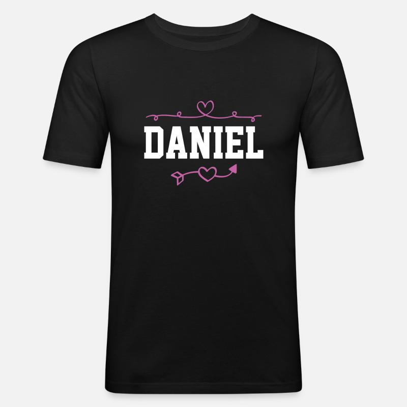 Daniel - Männer Slim Fit T-Shirt - Schwarz