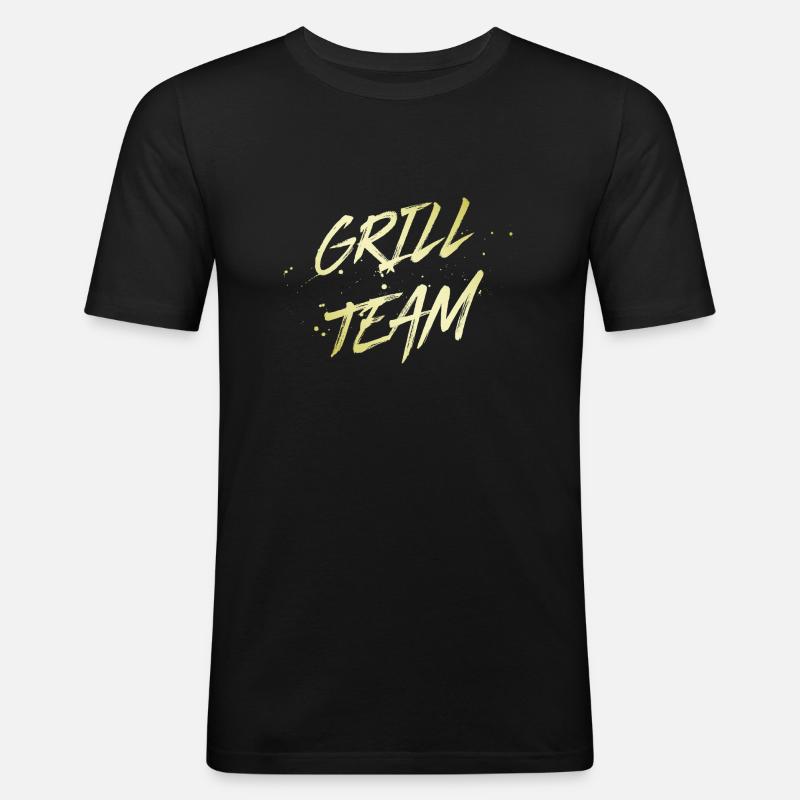 Grill Team - Männer Slim Fit T-Shirt - Schwarz