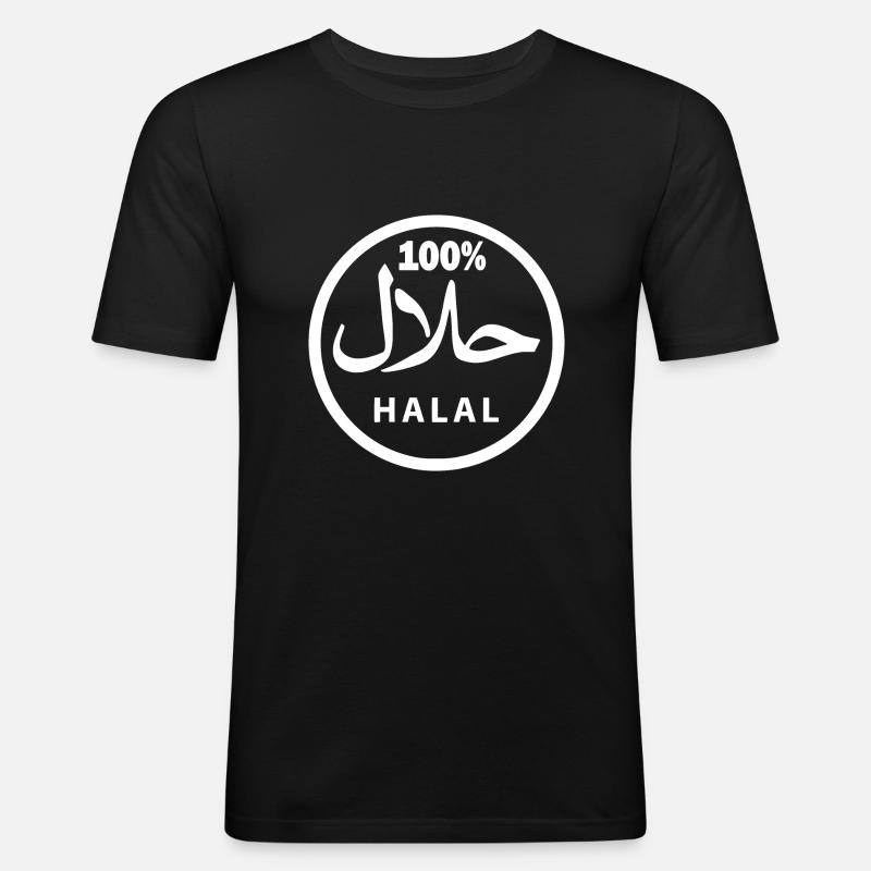 Halal حلال - Männer Slim Fit T-Shirt - Schwarz