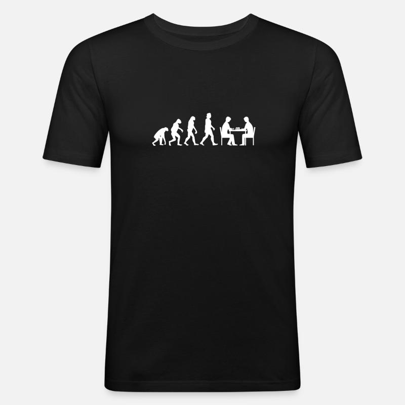 Évolution des échecs - T-shirt près du corps Homme - noir