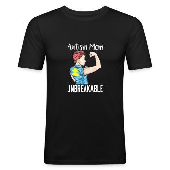 Autismus Mum Mama Autist Puzzel Geschenk - Männer Slim Fit T-Shirt - Schwarz - Vorne - Nik (191cm)