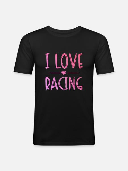 J’adore la course - T-shirt près du corps Homme - noir