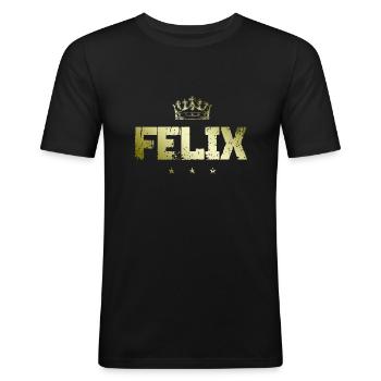 Felix - T-shirt près du corps Homme - noir - Devant - Nik (191cm)