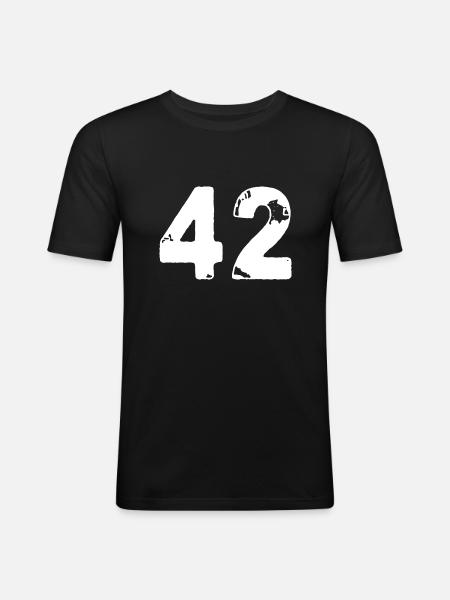 42 Number jersey - Men's Slim Fit T-Shirt - black