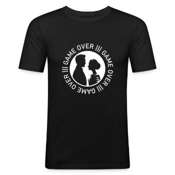 Hochzeitspaar Game Over Brautpaar Jga - Männer Slim Fit T-Shirt - Schwarz - Vorne - Nik (191cm)