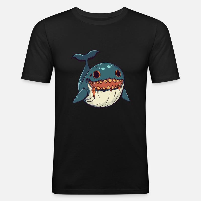 Wal Halloween Zombie - Männer Slim Fit T-Shirt - Schwarz