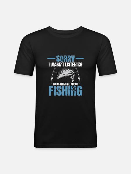 pêche pêche - T-shirt près du corps Homme - noir