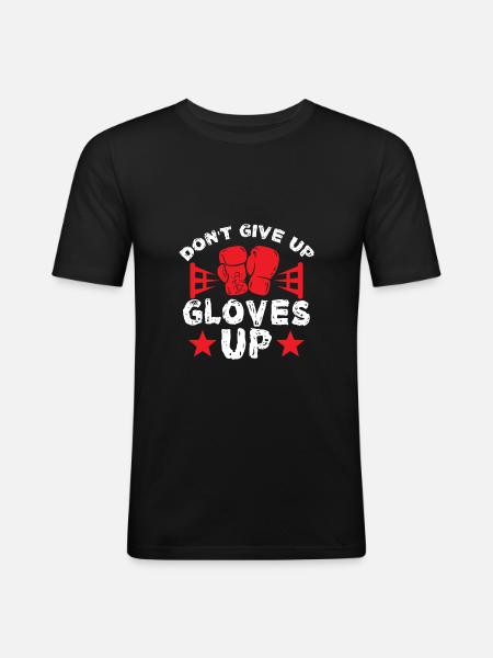 Boîtes de gants - T-shirt près du corps Homme - noir