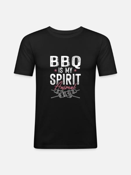 BBQ Barbecue Saying - Men's Slim Fit T-Shirt - black