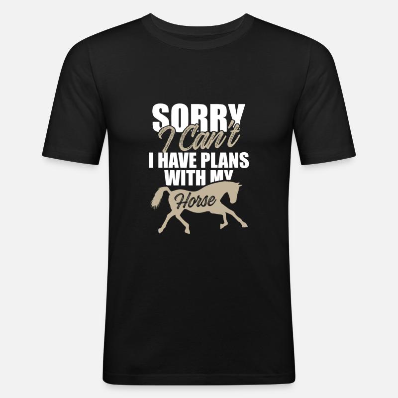 pläne pferde - Männer Slim Fit T-Shirt - Schwarz