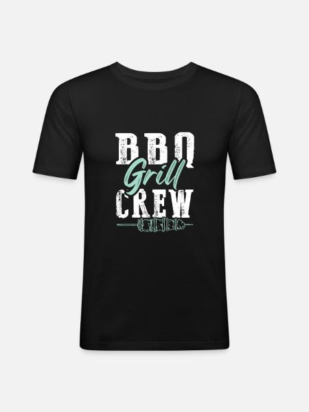 grill bbq - Men's Slim Fit T-Shirt - black