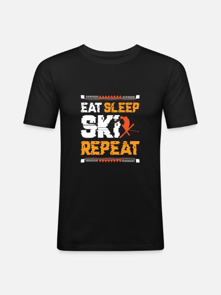 Eat Sleep Ski Repeat - Men's Slim Fit T-Shirt - black
