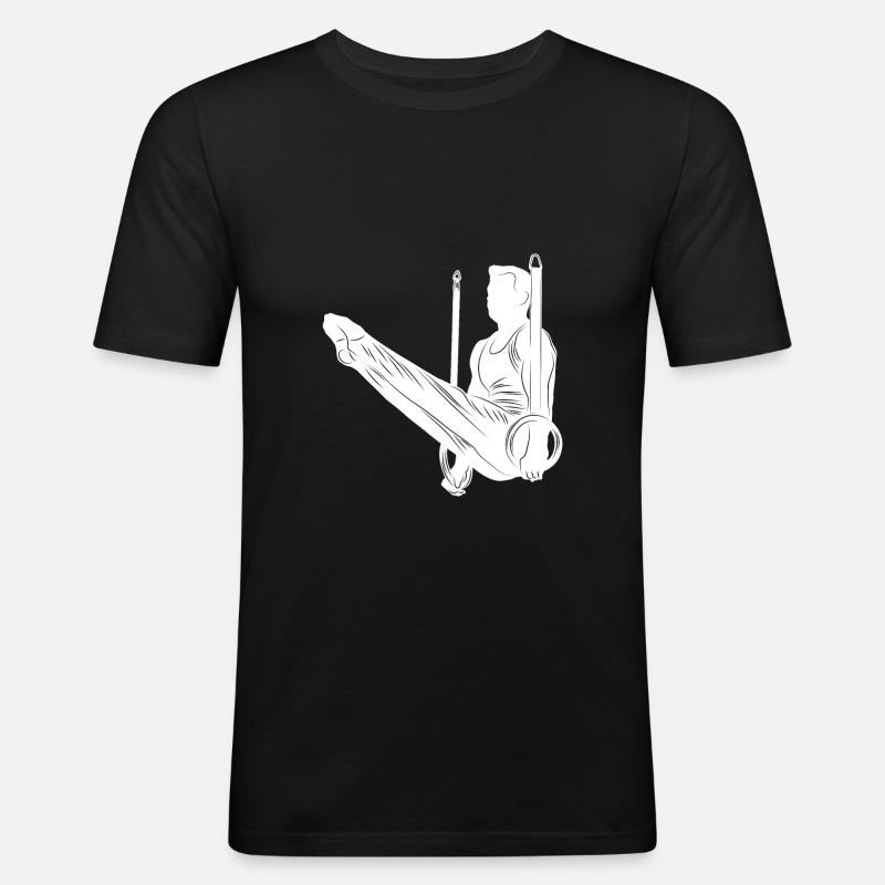 Gymnastics Silhouette - Männer Slim Fit T-Shirt - Schwarz