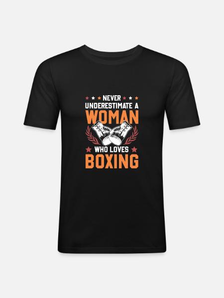 Boxe Femmes - T-shirt près du corps Homme - noir