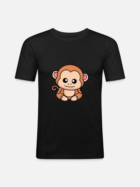 Monkey Comic Animal - Men's Slim Fit T-Shirt - black